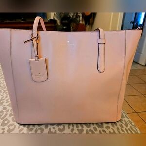 Kate Spade Pink Structured Tote Bag with Gold Accents